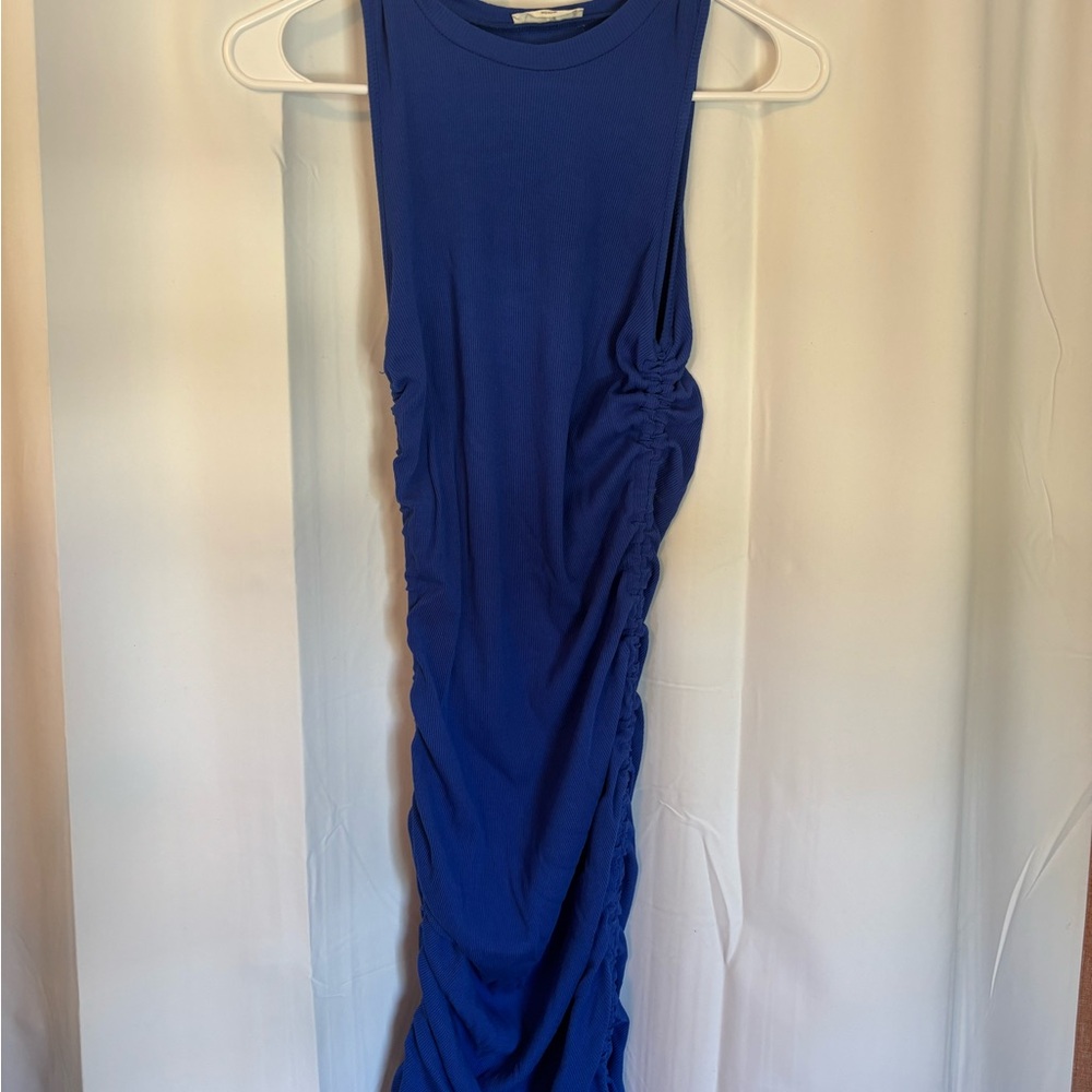 ILLA ILLA Blue Sleeveless Mock Neck Bodycon Mini Dress